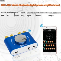 Bluetooth 5.0 Wireless Audio Digital Power amplifier Stereo board 20Wx2 Bluetooth Amp Amplificador APP 12V 24V