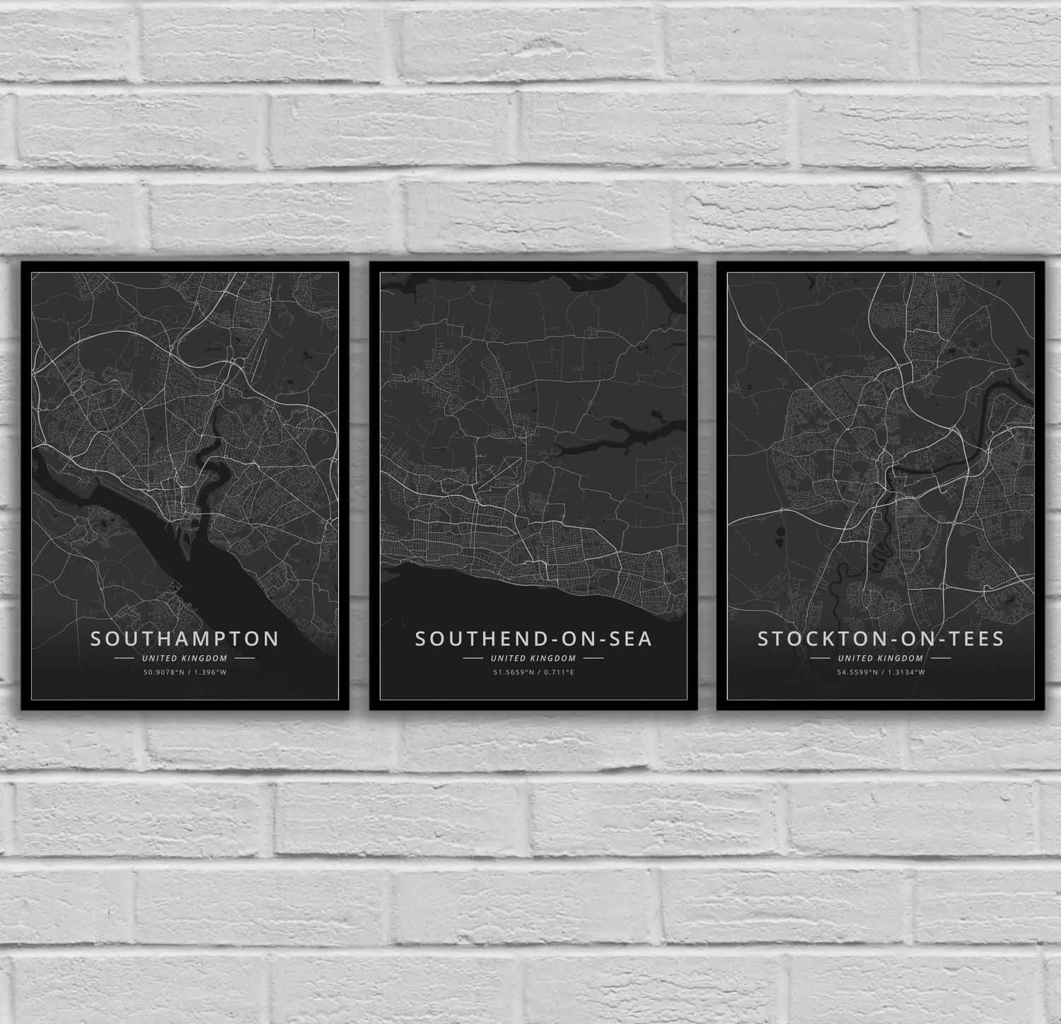 SouthendOnSea StocktononTees StokeonTrent Sunderland Swansea Walsall Warrington Wolverhampton York United Kingdom Poster