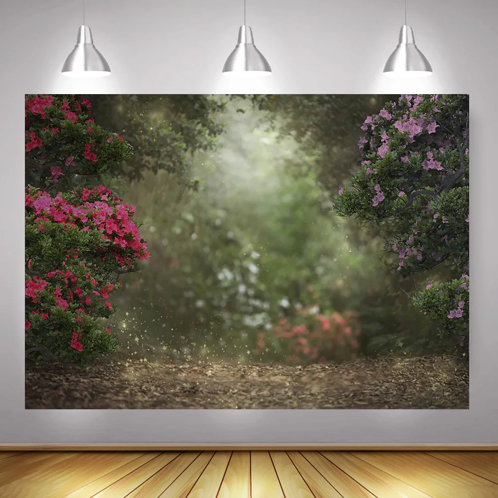 Hoa Rừng Trẻ Em Chân Dung Phông Nền Chụp Ảnh Bokeh Rừng Công Chúa Sinh Nhật Nghệ Thuật Ảnh Nền Photocall