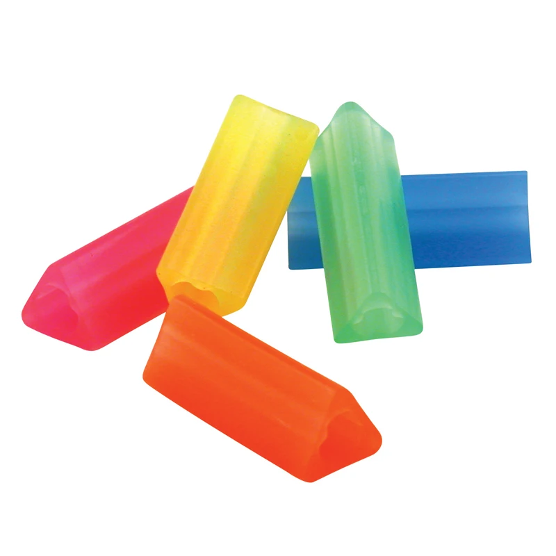 10PCS Silicone Triangle Pencil Grips Triangular Grippers Pen Topper Chewable Teethers Sensory Toy