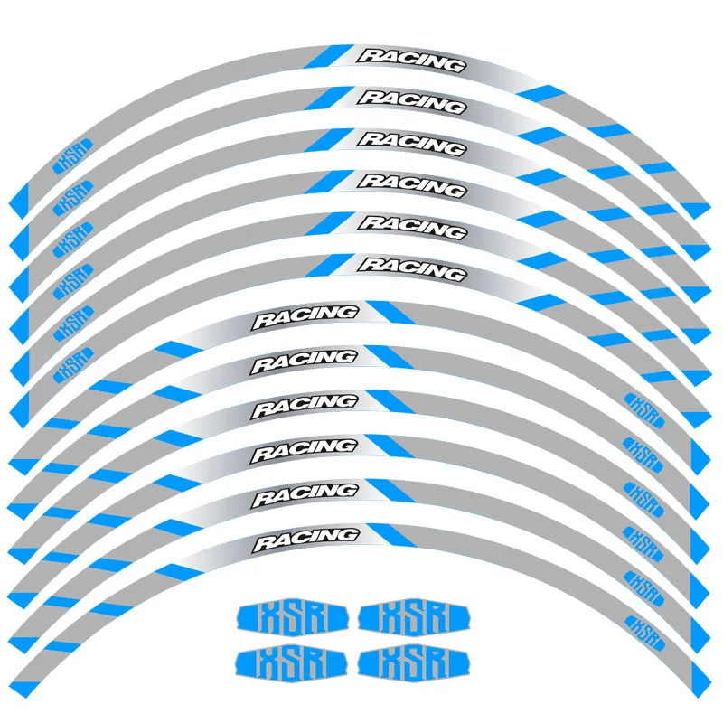 

New high quality 12 Pcs Fit Motorcycle Wheel Sticker stripe Reflective Rim For yamaha XSR