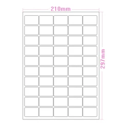 50 Sheets A4 White Self Adhesive Sticker Business Small Label Matte Surface Paper Sheet for Laser Inkjet Printer Copier 41 Sizes