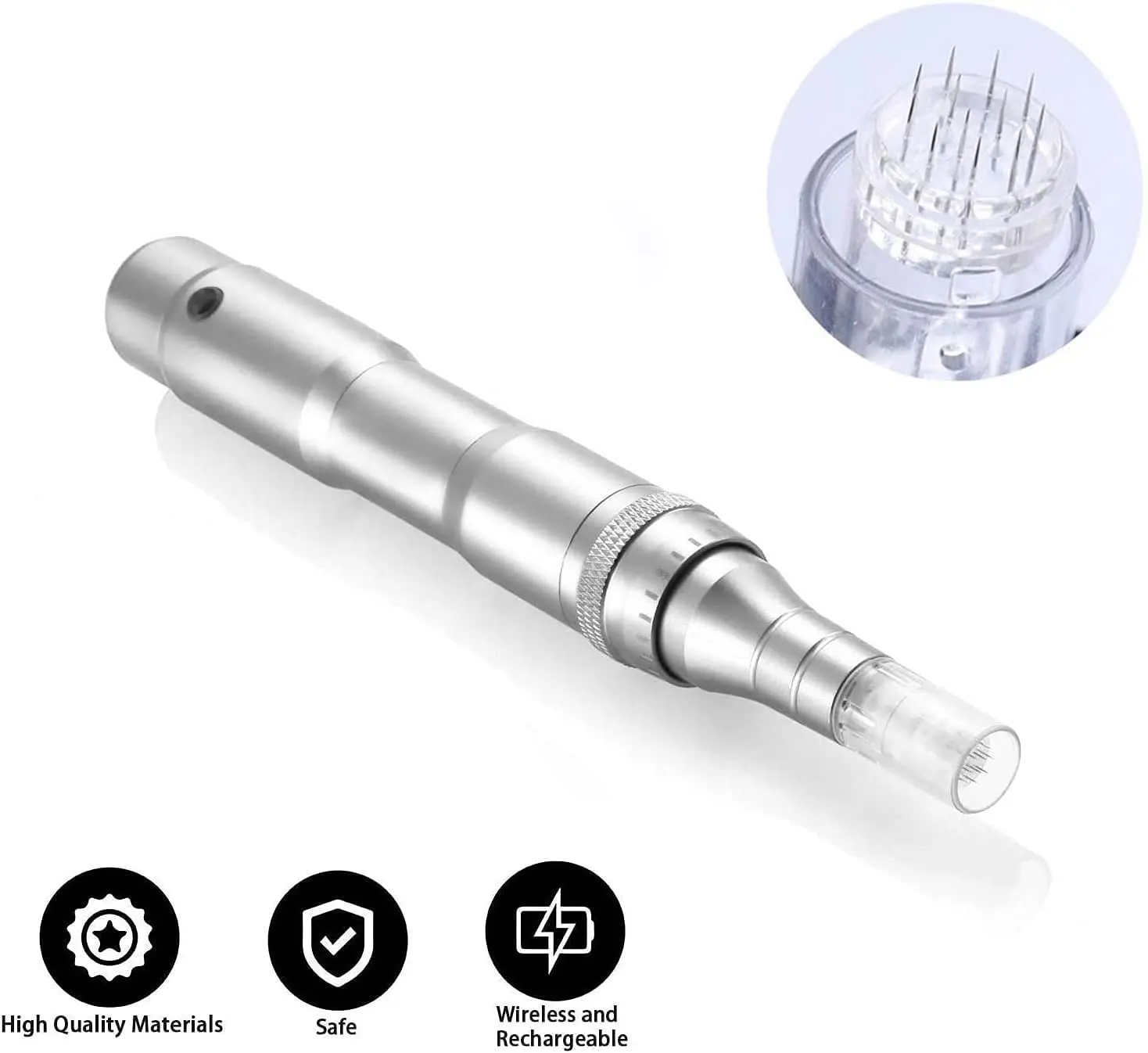 Kit de caneta de microneedling a9-caneta derma microneedle-com 5 peças 12 cartuchos de pinos