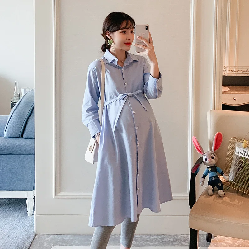 

Cotton Lapel Straight Maternity Dress Maternity Clothes Pregnancy Dress Maternity Dress Spring Maternity Dress