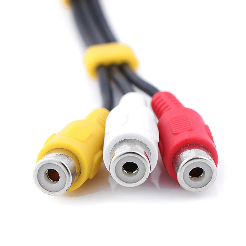 1pcs 3.5mm Aux Male Stereo to 3 RCA Female Audio Video AV Adapter Cable for High-Performance Video and Audio Playback