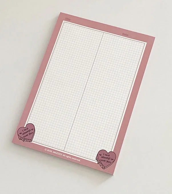 Korean LOVE Cartoon Potato Grid B5 Notebook 30sheets Memo Pad Student Creative Kawaii Learning Note Plan Paper School Stationery