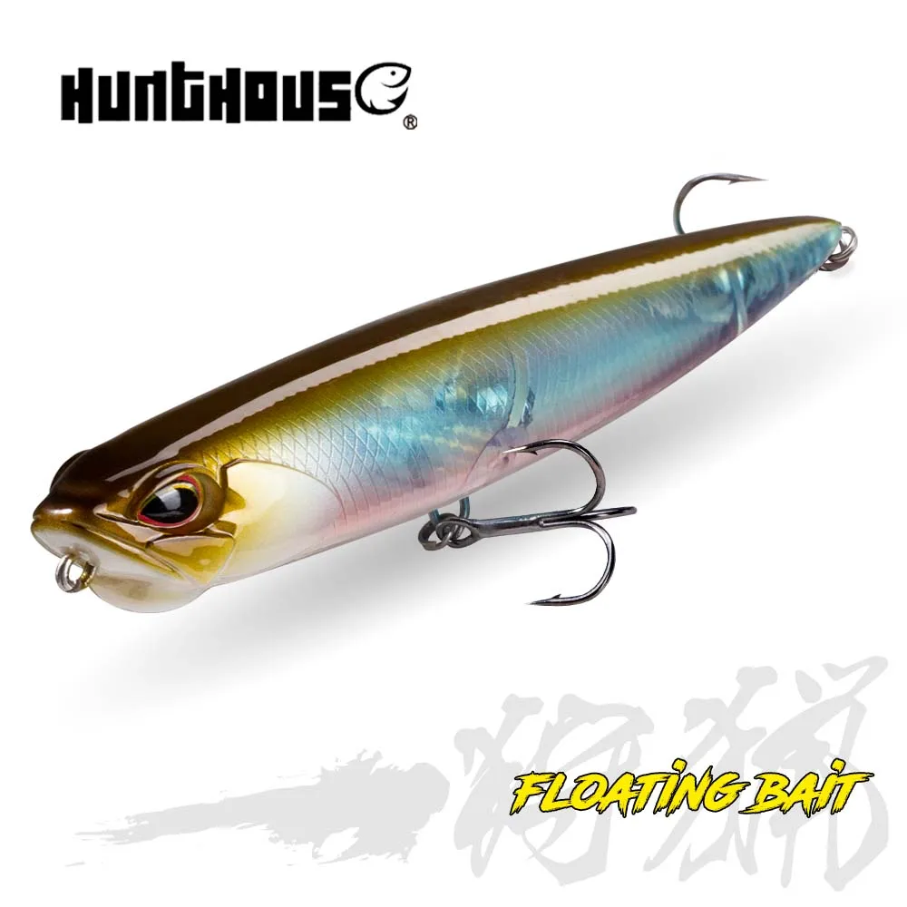 Hunthouse Pencil Lure 65/100mm 5.5/14.5g Floating Crankbait Pesca Artificial Bait Stickbait Whopper Plopper 2020 Fishing Tackle