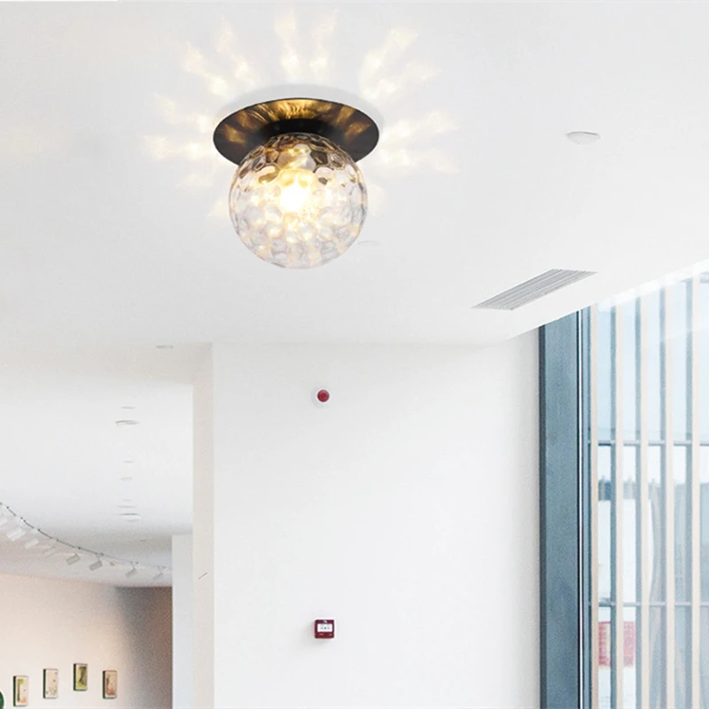 Modern Glass Ball Ceiling Light Fixture Bedroom Room Small Lamp Hallway Stairs Aisel Home Lighting Lamparas De Techo Colgantes
