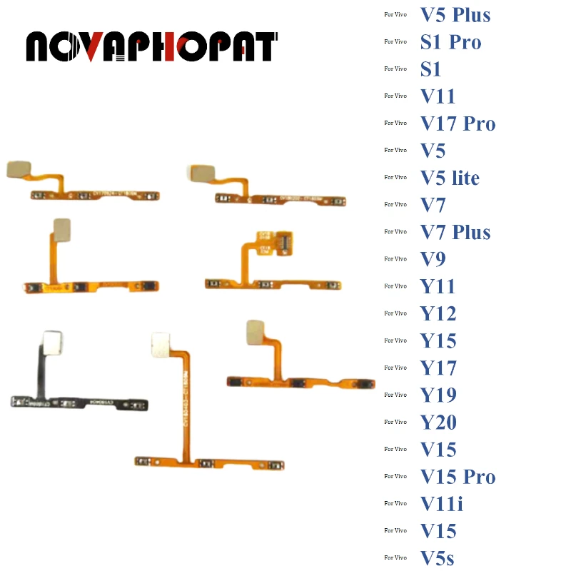 Para Vivo V5 S1 Pro V15 V11 V11i V17 V5s V5 lite V7 más V9 Y11 Y12 Y15 volumen y encender y apagar a botones de abajo cinta de Cable Flex