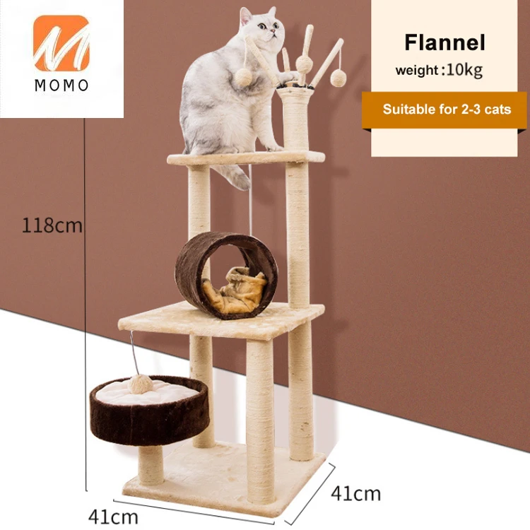 2021 New Customized Premium Safely Wooden Cat Tree Tower Scratching with Hot Sale Cat Supplies