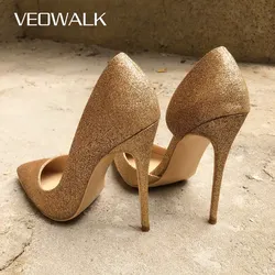 Veowalk Women Bling Sexy Pointed Toe Stilettos Pumps Elegant Lady Party High Heels Wedding Bride Bridal Shoes Customized Accept