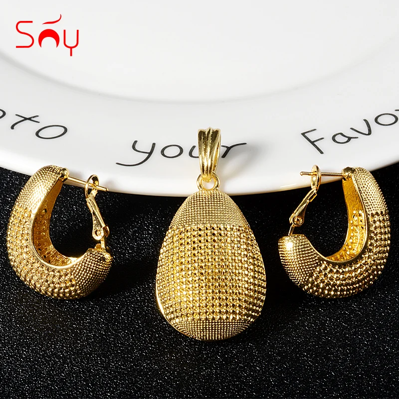 Sunny Jewelry Fashion Jewelry Sets For Women Earrings Pendant Hollow 2021 Clip Earrings Jewelry Sets For Wedding Party Gifts