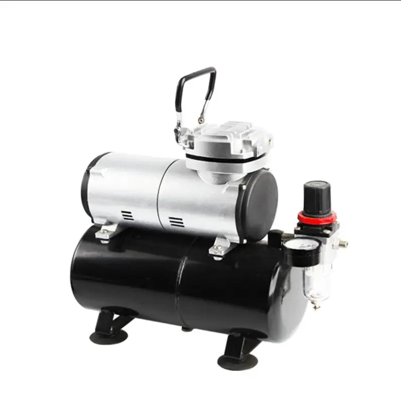 Professional 1/6 HP Piston Airbrush Spray Gun 220-240V Tattoo Manicure Spraying Air Compressor with Tank