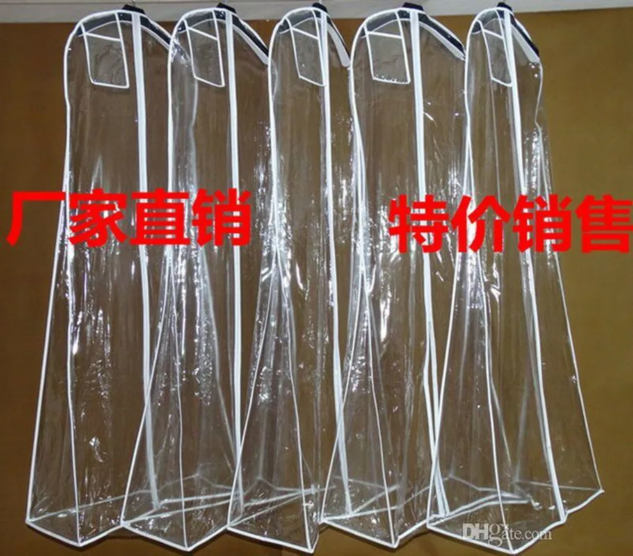 Dress Bag Transparent PVC Dust Bag For Wedding Dress Prom Evening Party Gown Bags Wedding Garment Cover Travel Storage In Stock