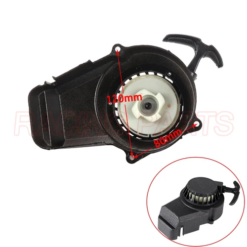 Arrancador de aluminio negro para motocicleta, dispositivo de arranque de fácil extracción de 47cc, 49cc, scrusser de 2 tiempos, ATV, Quad, Go Kart, Dirt Pocket, Mini Bike