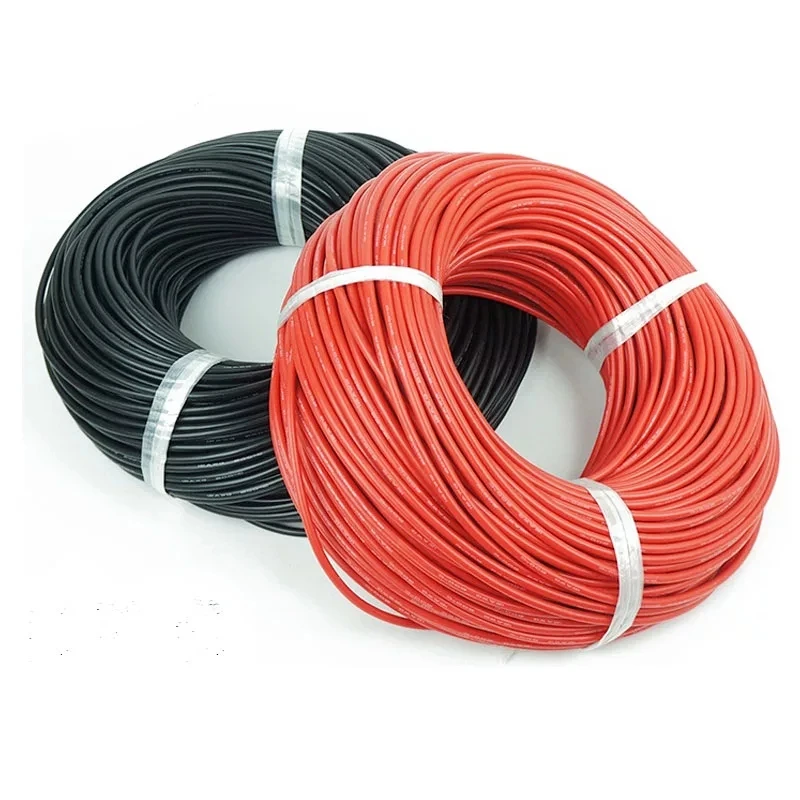 1 Meter Red Black Silicon Wire 12AWG 14AWG 16AWG 18AWG 22AWG 24AWG 26AWG 28AWG Soft Silicone Silica Gel Wire Cable