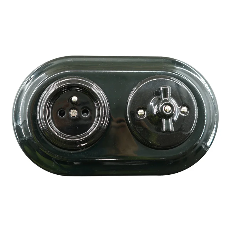 

Flush-mounted Double Wall Switch and Socket Porcelain Frames 2 items