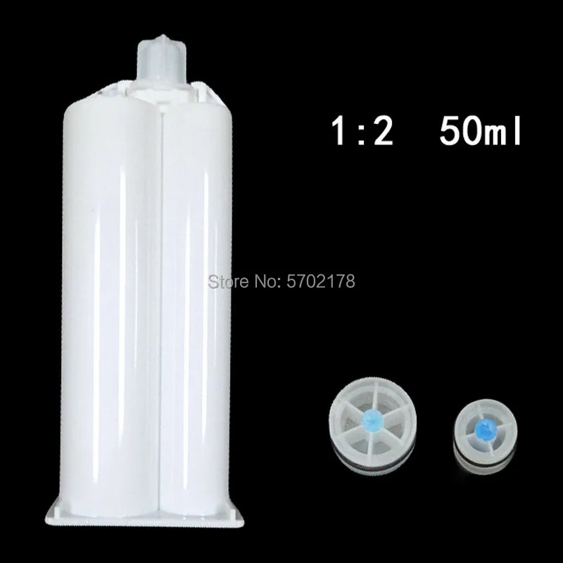 Jeringa dispensadora de dos componentes, 50 ML1: 1, 2:1, plástico AB, venta al por mayor, 5 unidades