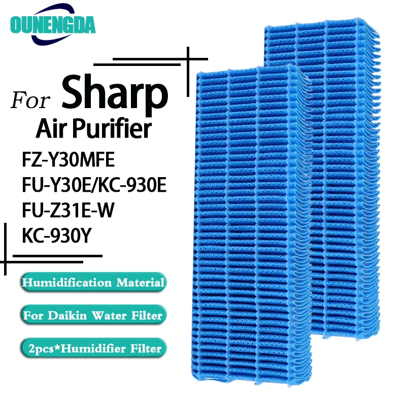 2pcs Evaporative Cooling Pad Replacement Humidifier Wick Filters FZ-Y30MFE for Sharp KC-930EUW