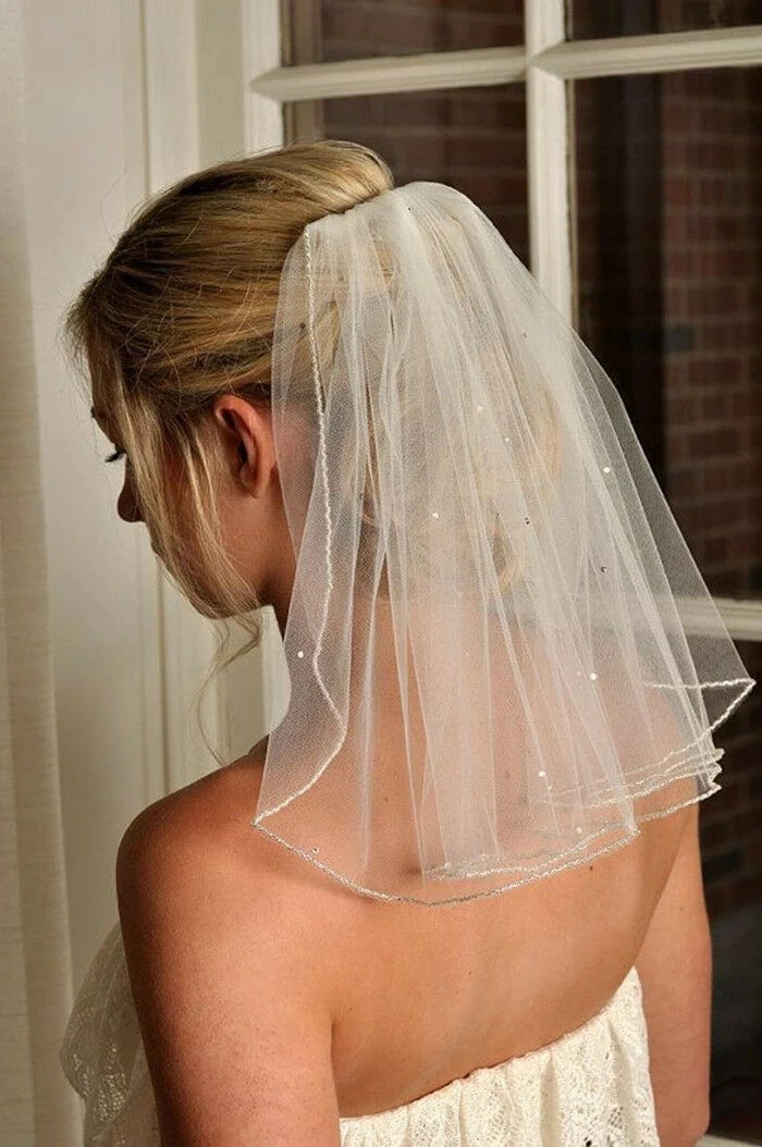 Neueste Suche von Neuankömmling weiß Elfenbein Braut Hochzeit Accessoires Braut schleier Perlen