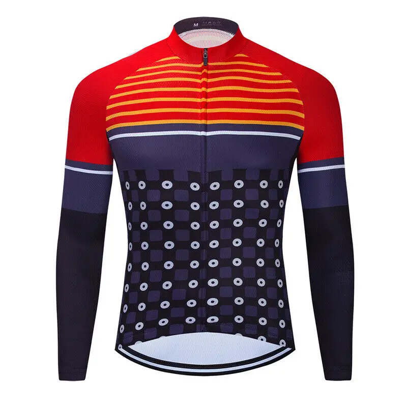 Men\'s Jersey Long Sleeve Suit Sport Riding Bike Fashion Antiskid Ultraviolet-Proof Jacket Cycling Clothes With Pocket
