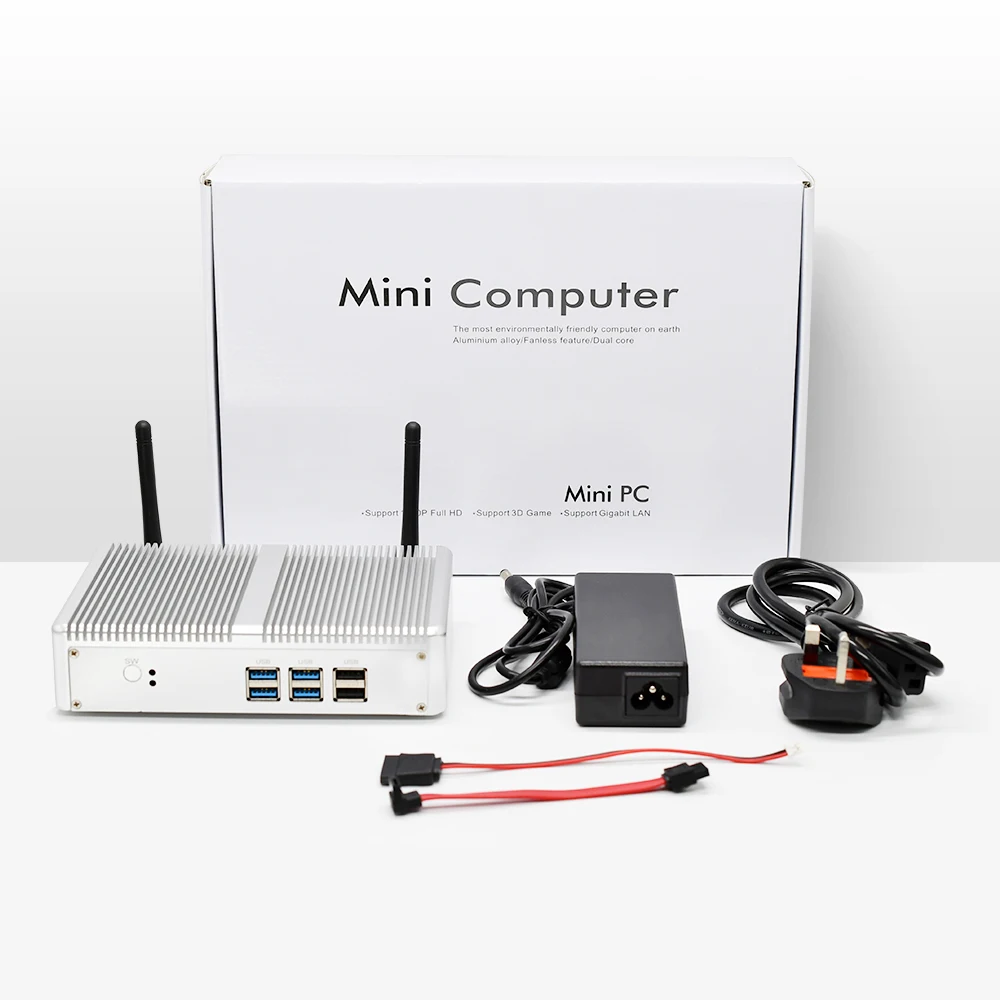 Fanless Mini PC i7 i5 7200U i3 7100U DDR4/DDR3 Barebone Nuc Computer Win10 Pro Linux HTPC VGA HDMI WiFi Gigabit Lan