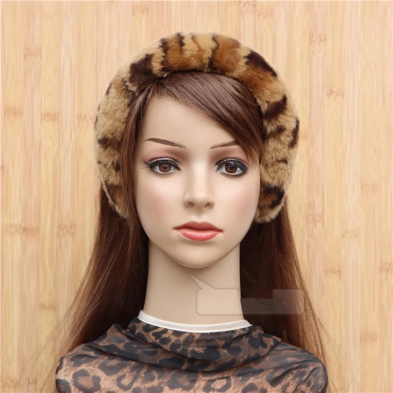 

New Winter Real Rex Rabbit Fur Headband For Women Hair Accessories Warm Head Wraps Solid Candy Color Furry