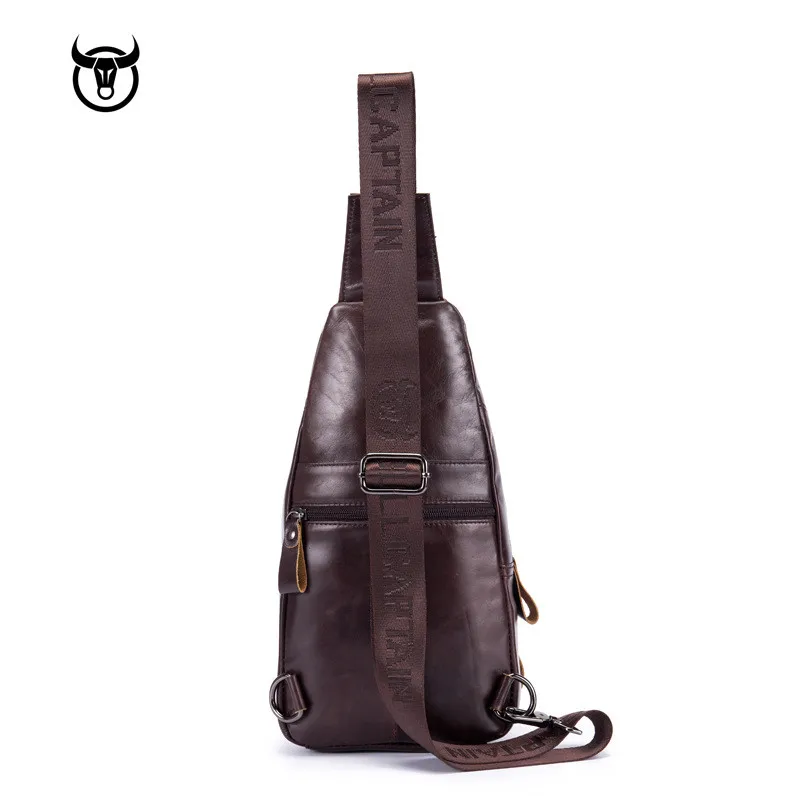 Famous brand Genuine Leather Men Messenger Bag Casual Crossbody Bag Fashion Men\'s Handbag men chest bag Male Shoulder Bag