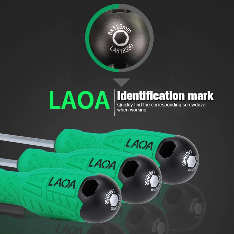 LAOA Deep Hole Sleeve Screwdriver Chrome-vanadium Steel Hex Socket Wrench Deepening Socket