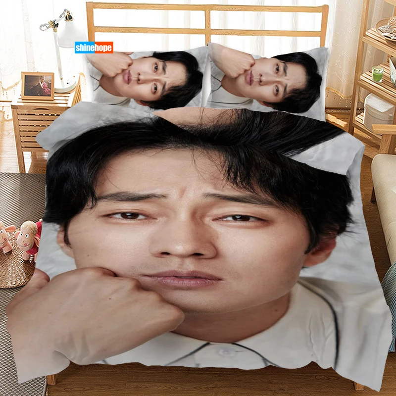 3 Pcs Luxury Duvet Cover Set Fashion KPOP So Ji Sub Bedding Sets Comforter Duvet Cover Pillowcase Home Textiles