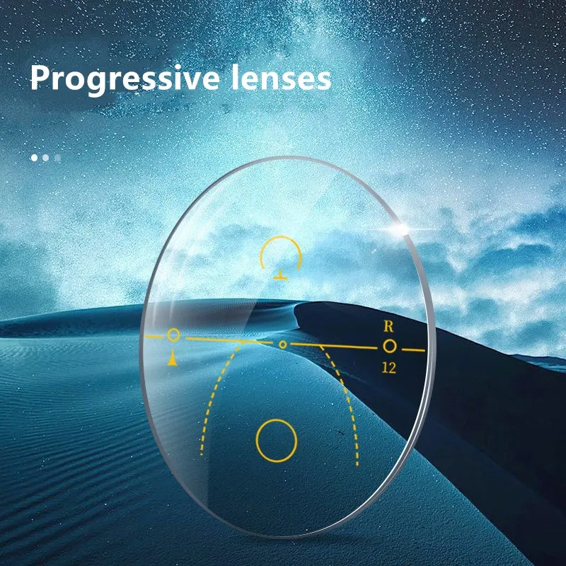 

1.56 1.61 1.67 Progressive Multifocal Lenses Bifocal Prescription Myopia Hyperopia Resistance Short Middle Far Lens