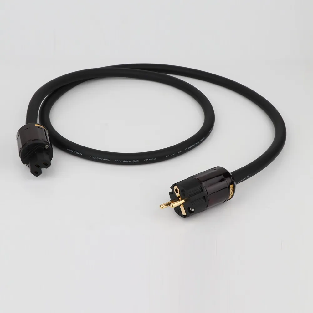 

Preffair Hifi Power Cable OFC Pure Copper Schuko Euro EU+IEC AC Female Male Gold Plated Power Plug Audio Amplifier Power cord