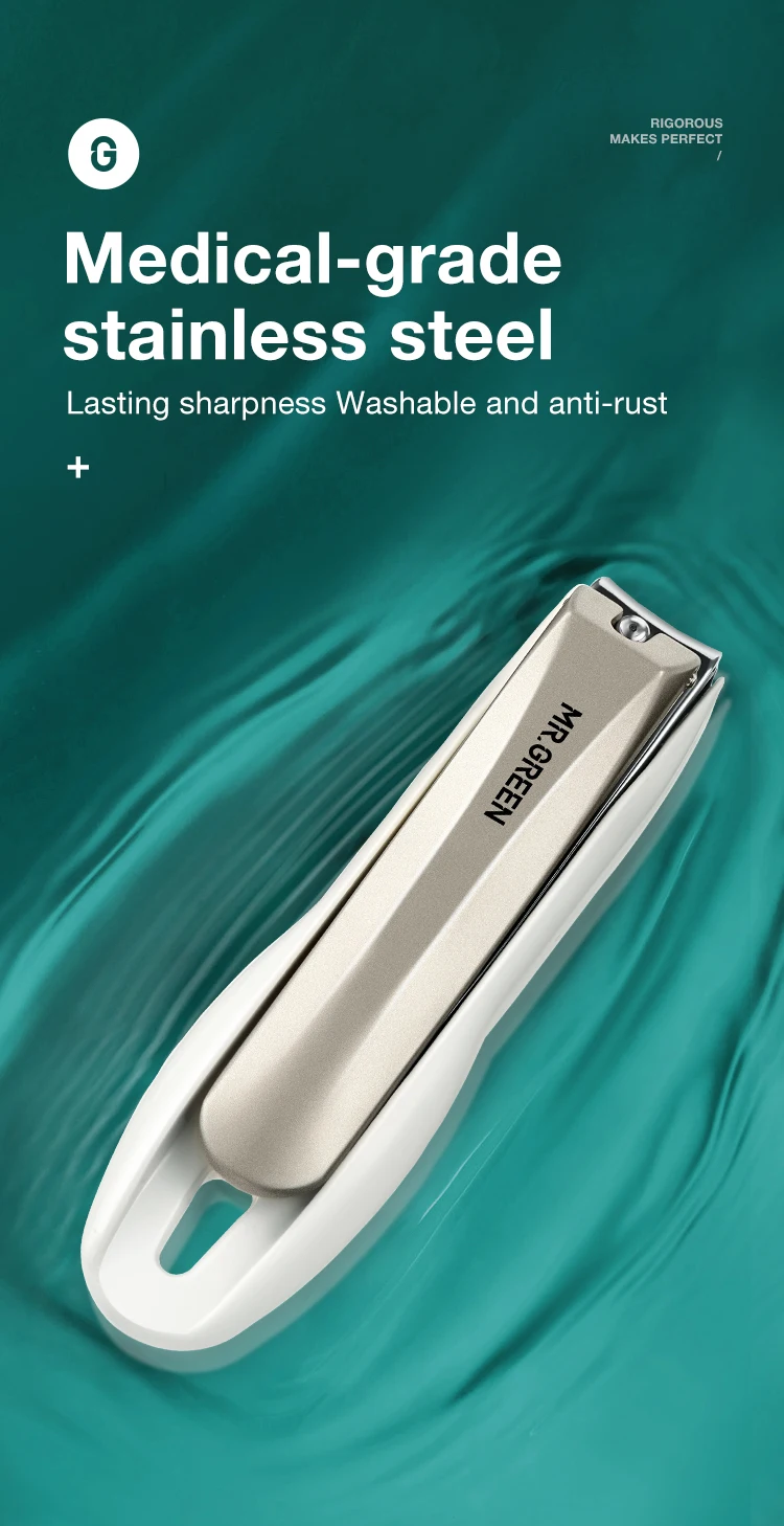 MR.GREEN Nagelknipser, spritzwassergeschützt, Fingernagelschneider, Edelstahl, Maniküre-Werkzeuge, Nagelschere, abnehmbares Design, Nagelschneider – Detail 7