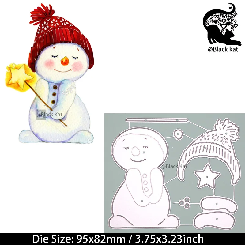 New Star Magic Wand Holly Flower Christmas Snowman Cutting Dies Metal DIY Scrapbooking Stencil For Gift Card Craft