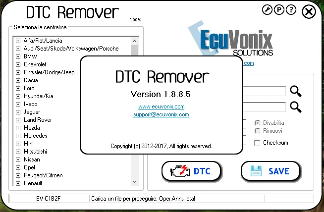 ECU DTC Remover 1.8.8.5 DTCRemover Remove or Disable DTCs in Different ECUs For Alfa Audi BMW Chevrolet Chrysler Ford LandRover