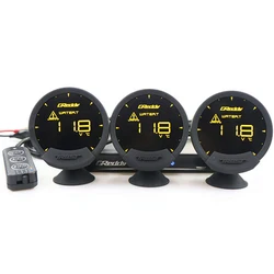 GREDDI LCD Racing-Gauge Turbo Boost Speed Volts Water Temp Oil Temp Oil Press RPM EGT A/F Fuel Ratio Car Meter 7 colors 60 MM