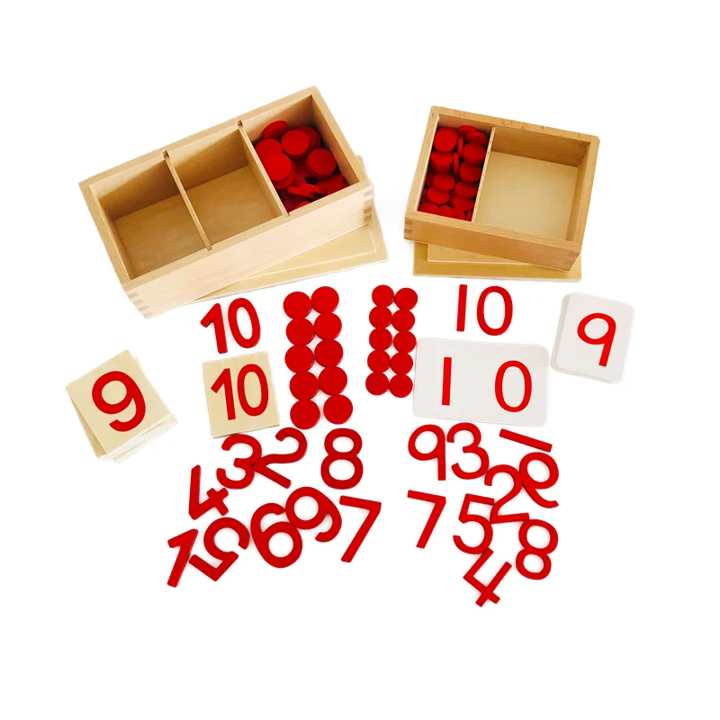 Montessori Anzahl Zähler/Figur und Karten 1-10 Kinder Lernen Ressourcen Frühen Kindheit Bildung Math Spielzeug Lehrmittel