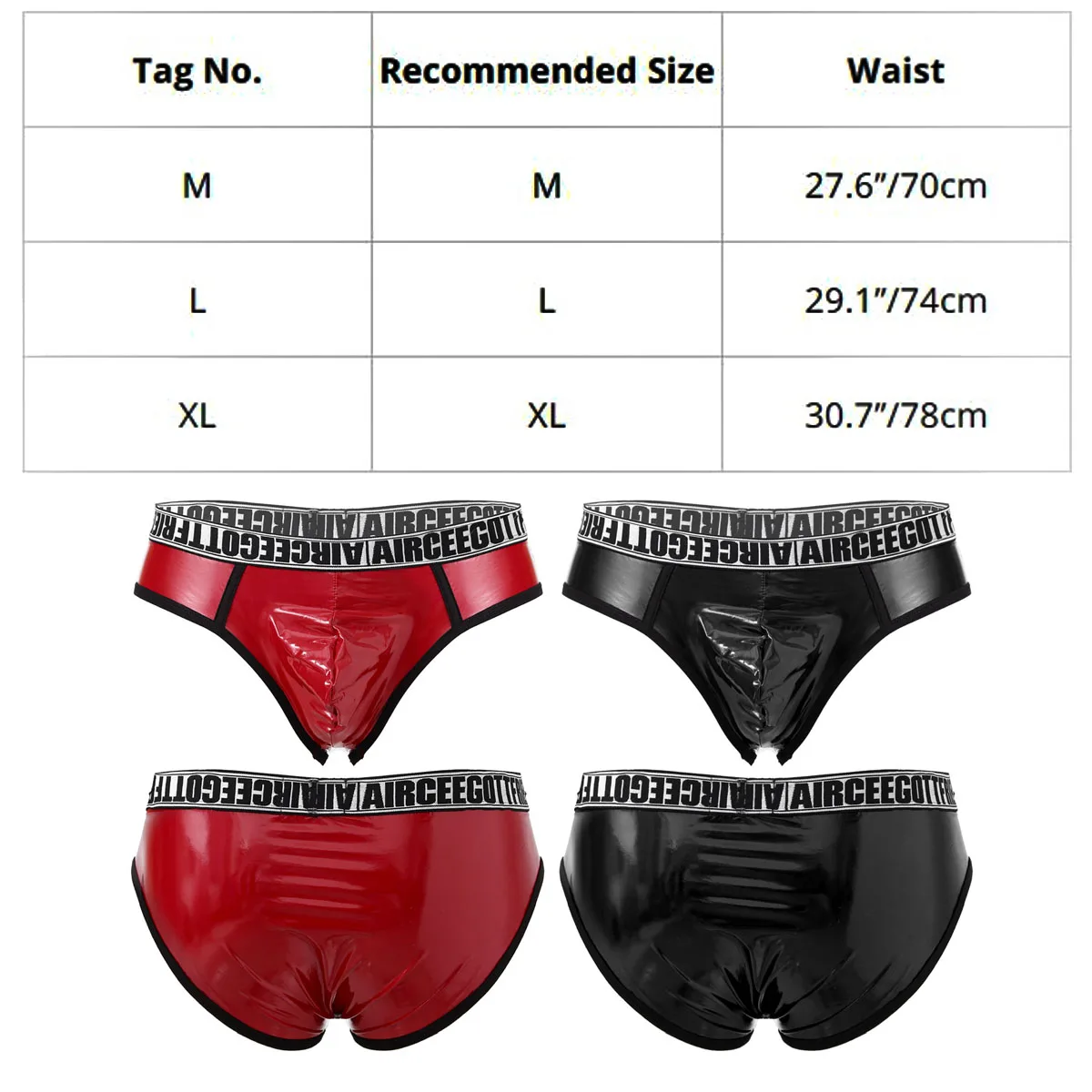 Men Faux Leather Brief Underpants Sexy Wet Look Low Waist Bulge Pouch Panties Underwear Swimsuit Bathing Swimming Shorts