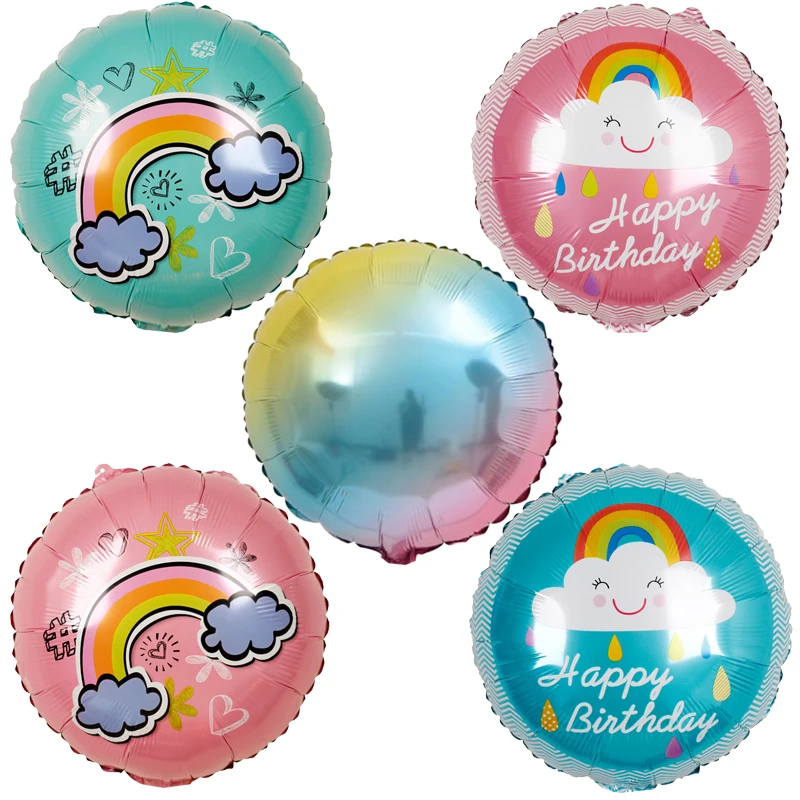 10pcs/Lot 18inch Rainbow Balloons Smile Cloud Birthday Party Wedding Accessories Decoration Anniversary Helium Air Balloons