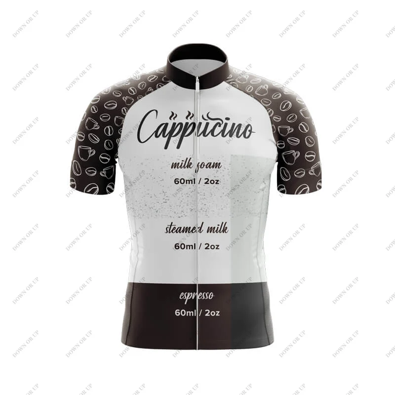 Men's Cycling Jersey sets Bicycle Short Sleeve Cycling Clothing Bike maillot Cycling Jersey Bib shorts Cappuccino Theme