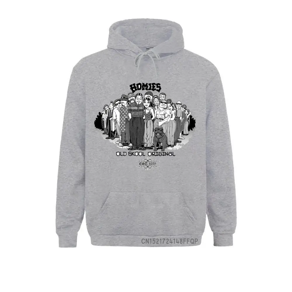 Cozy Fashion Homies Design Men Sweatshirt Cartoon Printed Graphic Hoodie Hipster Pocket Funny