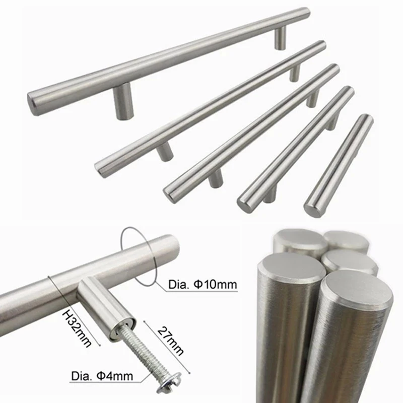 Stainless Steel Handles For Cabinets And Drawers  Kitchen Handles Bathroom Cabinets handles Cabinet Metal Furniture Handles