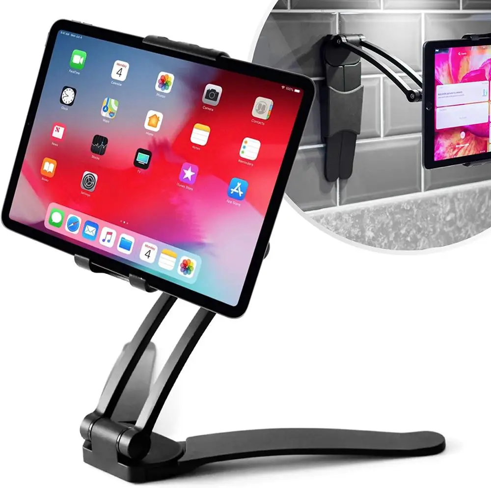 Tablet Mount Stand 2-in-1 Kitchen Wall/CounterTop Mount Stand for Ipads Tablets 4.92 