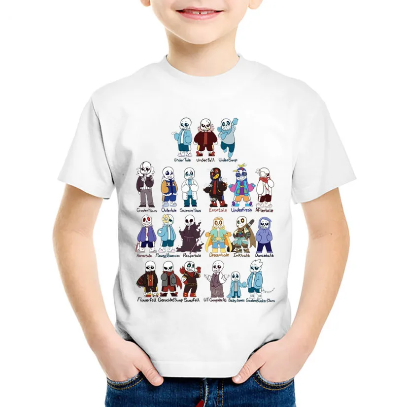 

Fashion Print Undertale Sans Gather Children Funny T-shirts Kids Game Summer Tees Boys/Girls Casual Tops Baby Clothes,oHKP1751