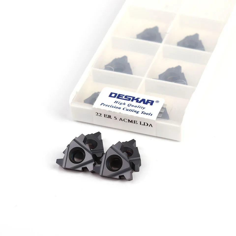 Imagem -02 - Deskar 22er 22ir 5acme Lda Ferramenta de Rosca Trapezoidal Inserção de Carboneto Ferramentas de Torno Peças de Metal