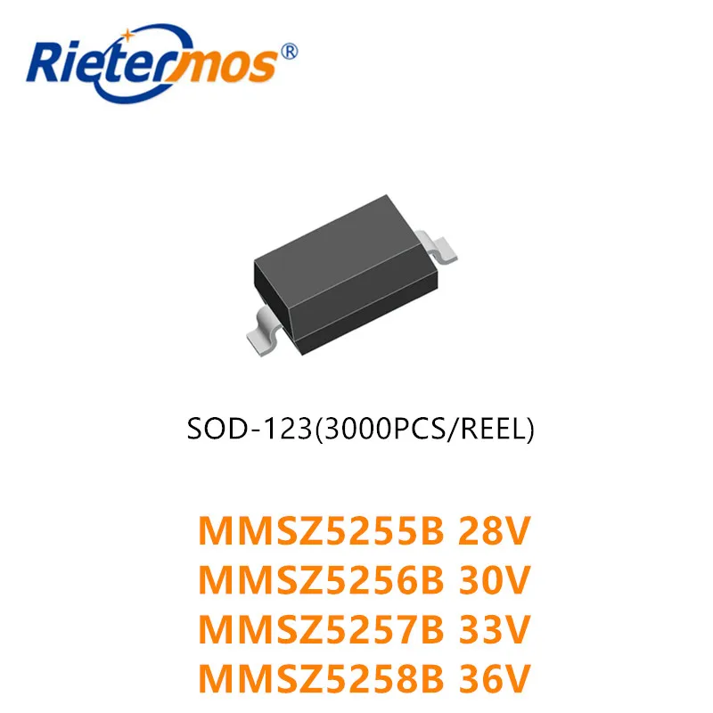 

3000 шт. SOD-123 MMSZ5255B 28 в MMSZ5256B 30 в MMSZ5257B 33 в MMSZ5258B 36 В