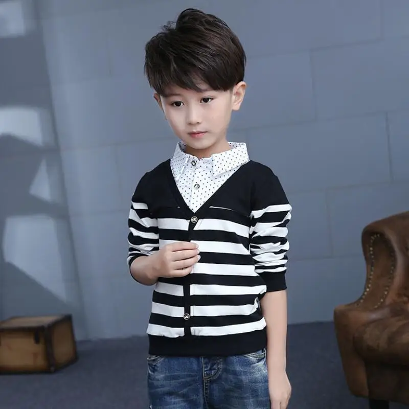 Boys clothes children knitted T Shirt teenage spring Clothes baby boys long sleeve shirt boys jacket 4-13T kids Fall warm jacket