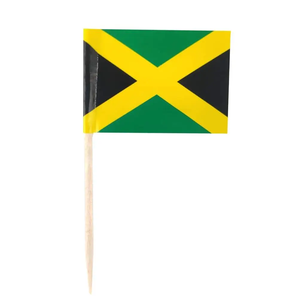 Jamaica Toothpick Flag Jamaican National Small Mini Cocktail Fruit Cupcakes Toppers Food Stick Flags Decoras For Party Cocktails