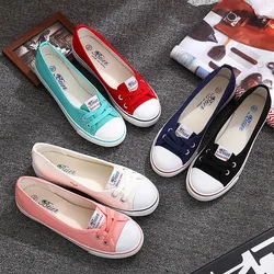 Women Fashion Sneakers Canvas Shoes Casual Loafers Woman Flats Boat Shoes Ladies Lace-up Female Vulcanize Shoes High Quality