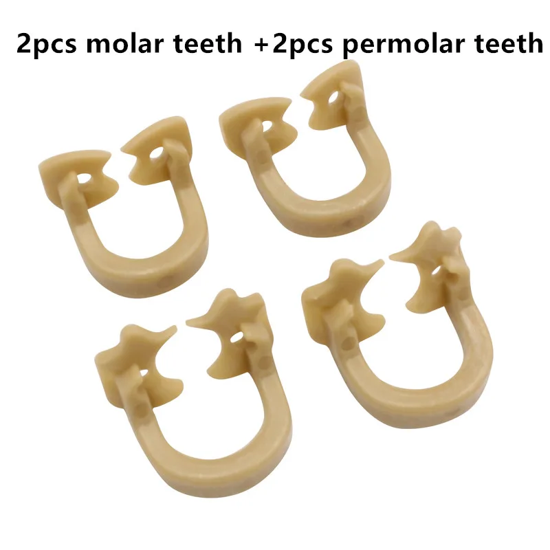 4Pcs A Set Most Popular Dental Rubber Dam Clamps Rubber Barrier Clip Resin Material For Dental Lab Instrument